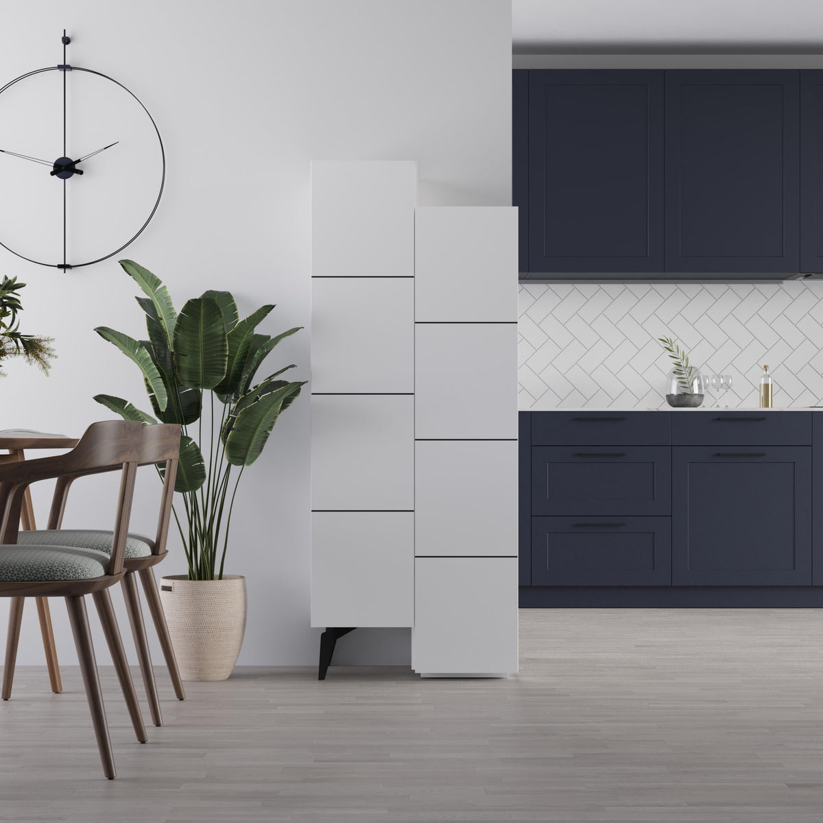 Stair Modern Hallway Storage - Multipurpose Cabinet 156 x 62 x 37 cm
