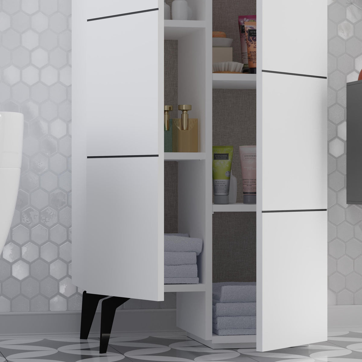 Stair Modern Hallway Storage - Multipurpose Cabinet 156 x 62 x 37 cm