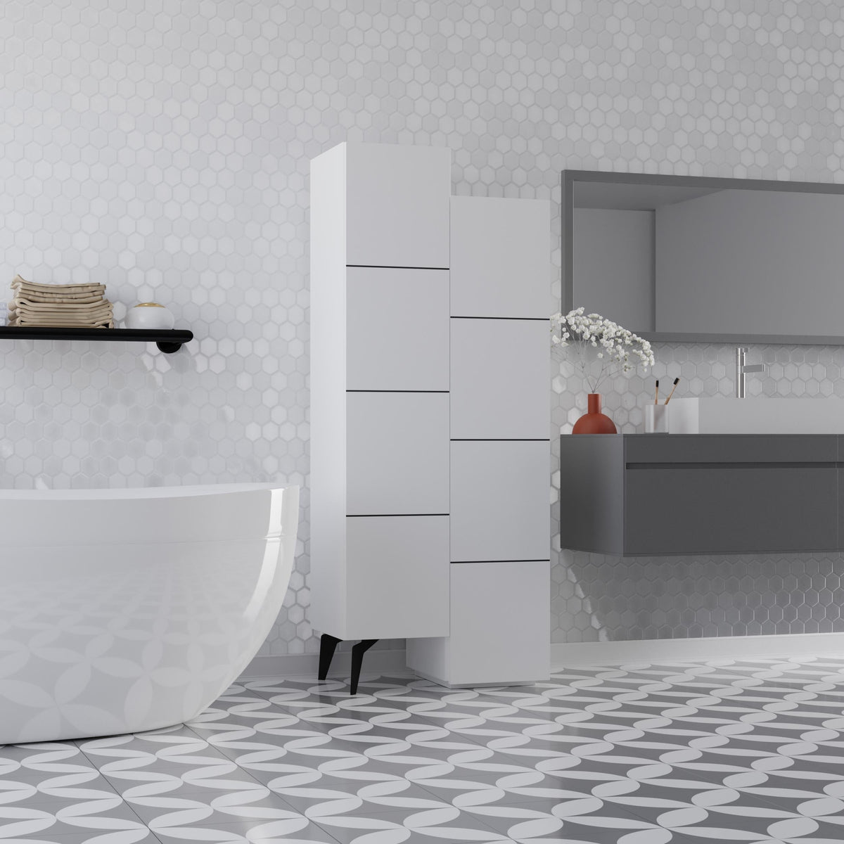 Stair Modern Hallway Storage - Multipurpose Cabinet 156 x 62 x 37 cm