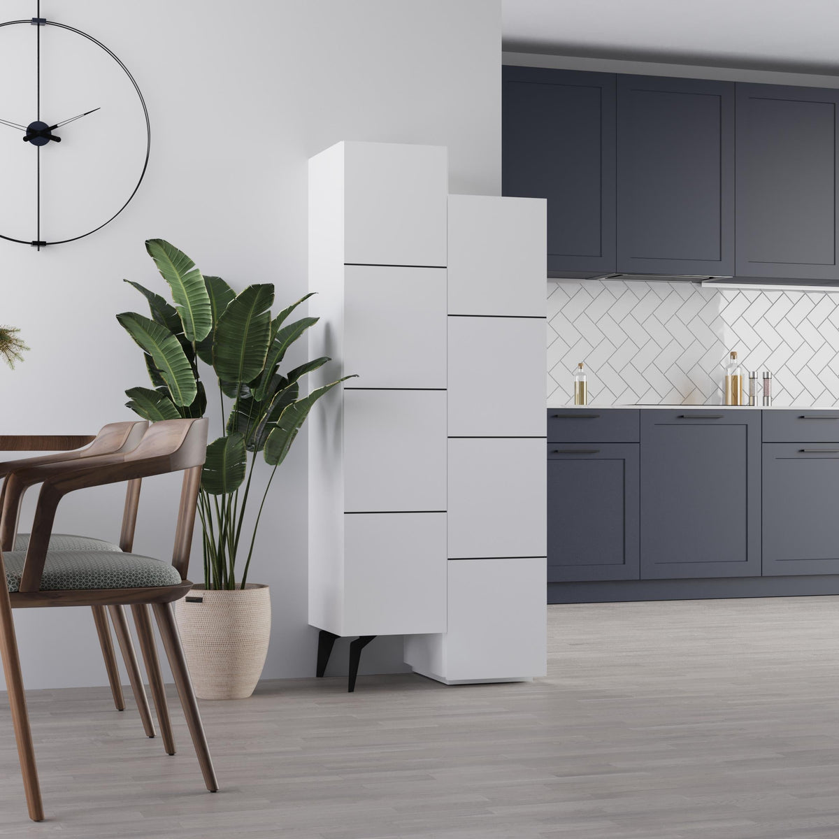 Stair Modern Hallway Storage - Multipurpose Cabinet 156 x 62 x 37 cm