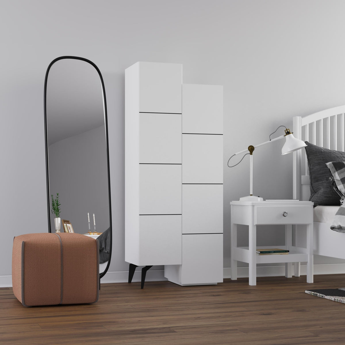 Stair Modern Hallway Storage - Multipurpose Cabinet 156 x 62 x 37 cm