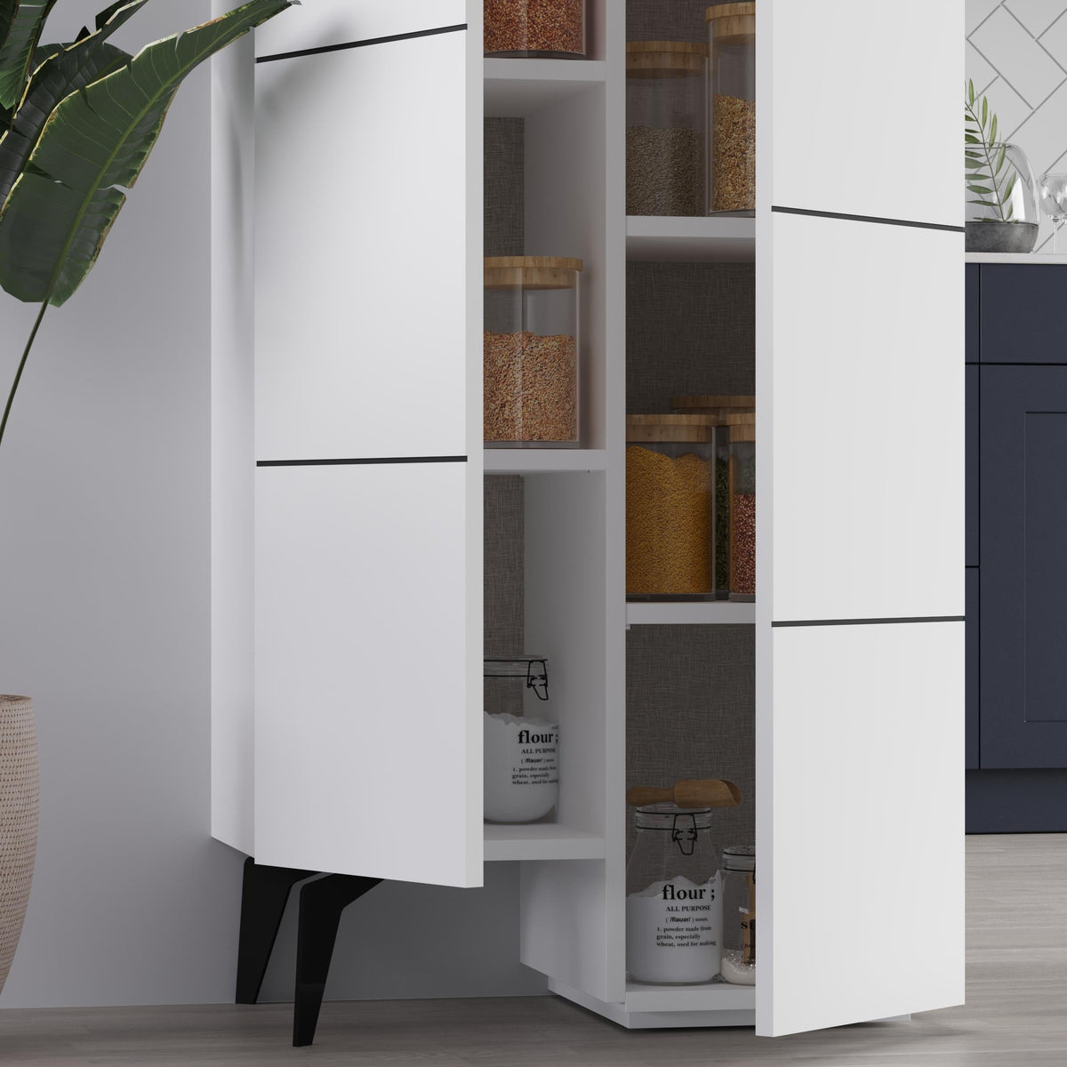 Stair Modern Hallway Storage - Multipurpose Cabinet 156 x 62 x 37 cm