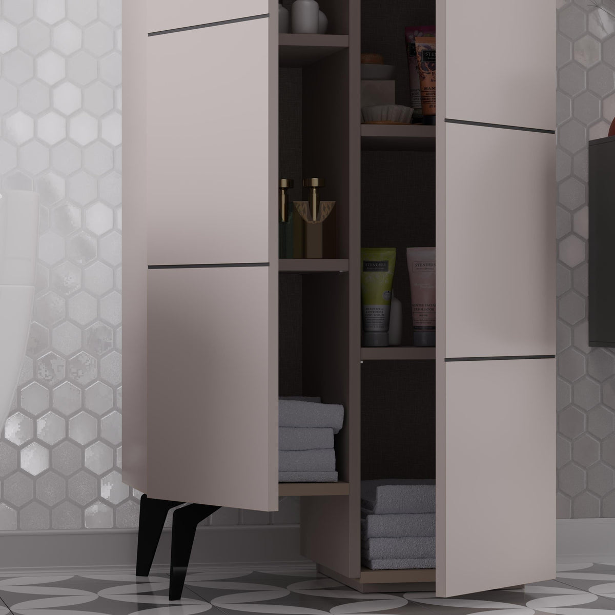 Stair Modern Hallway Storage - Multipurpose Cabinet 156 x 62 x 37 cm