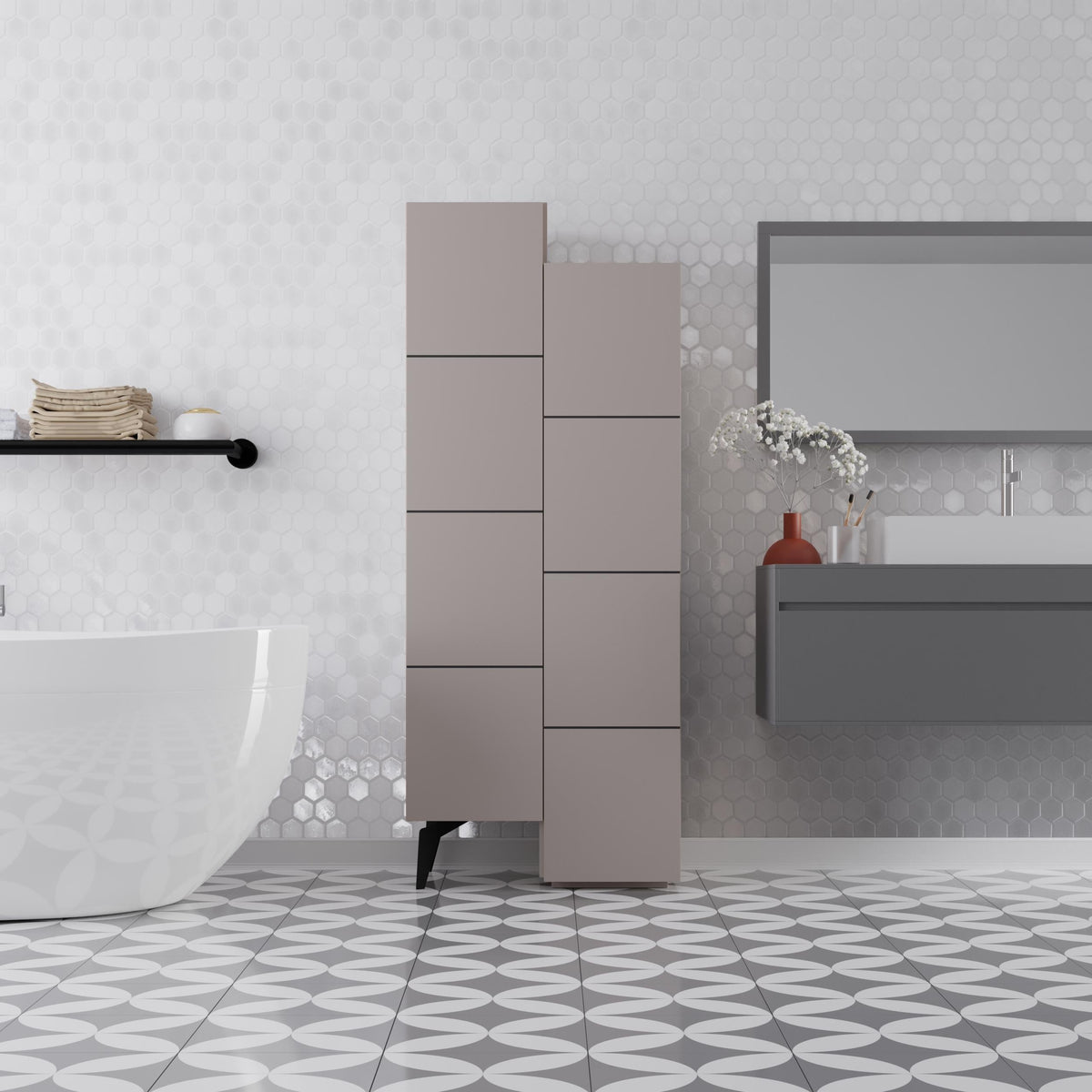 Stair Modern Hallway Storage - Multipurpose Cabinet 156 x 62 x 37 cm