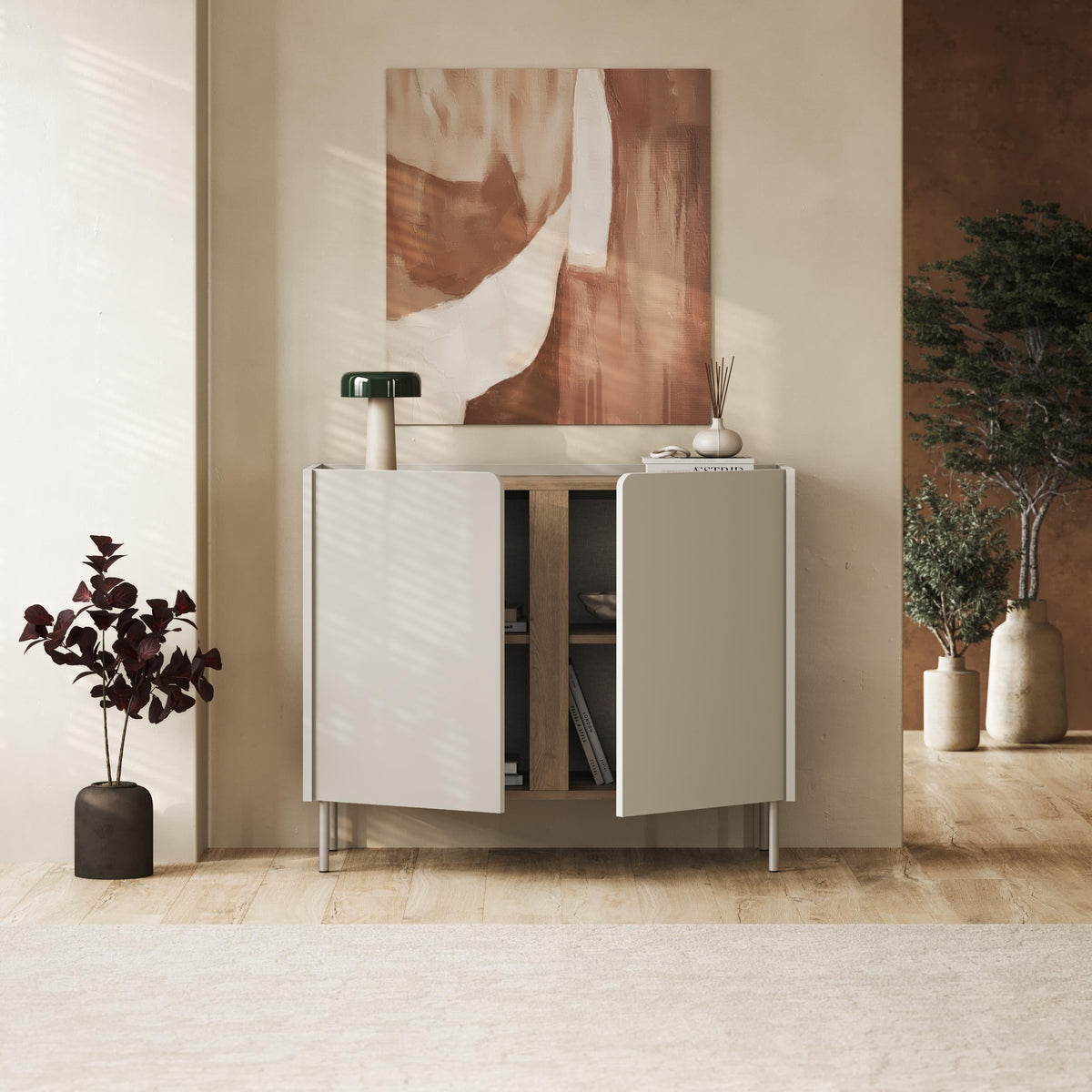 Norm Sideboard 2 Doors Natural Oak-Sandstone 100 x 40.5 x 82.9 cm