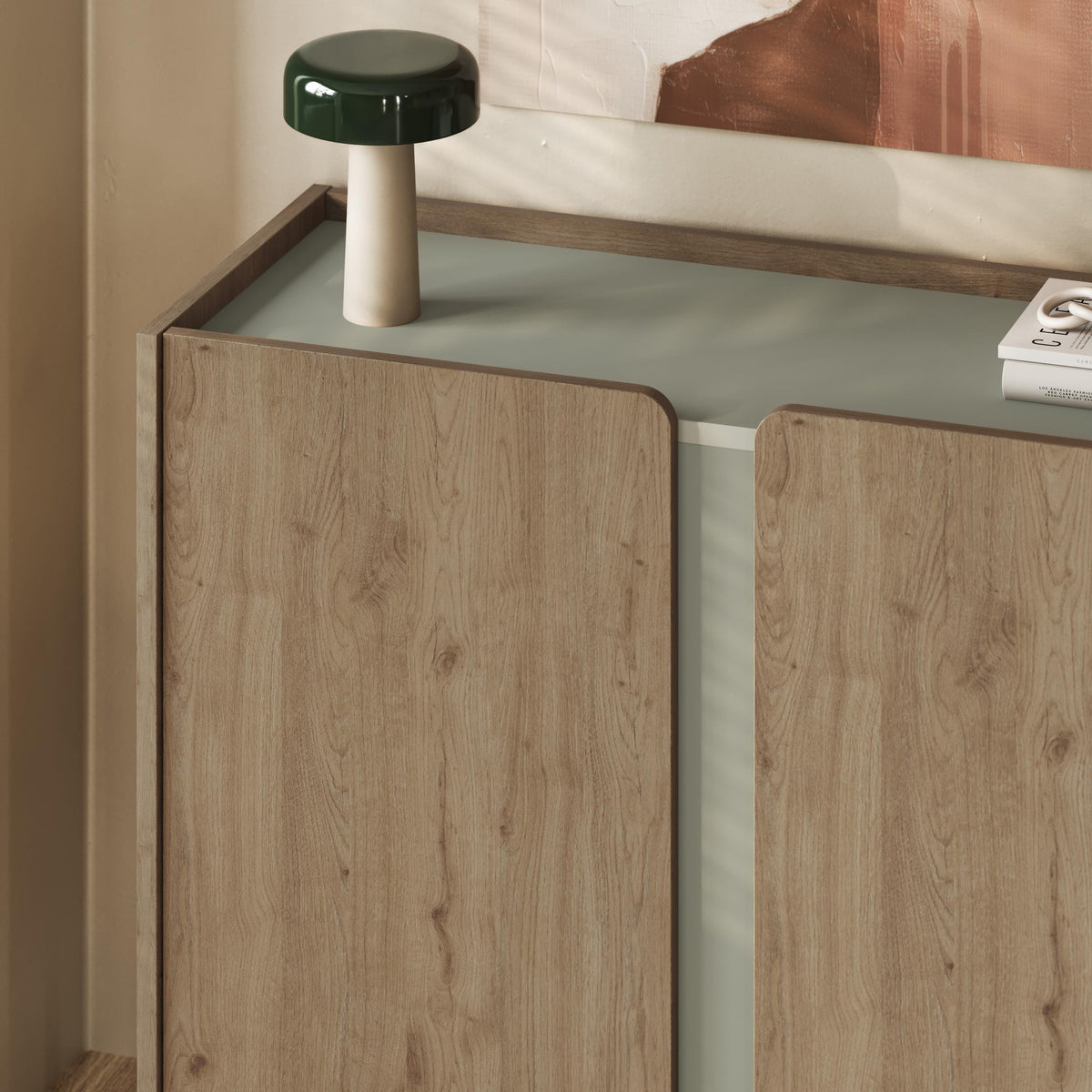 Norm Sideboard 2 Doors Natural Oak-Sandstone 100 x 40.5 x 82.9 cm