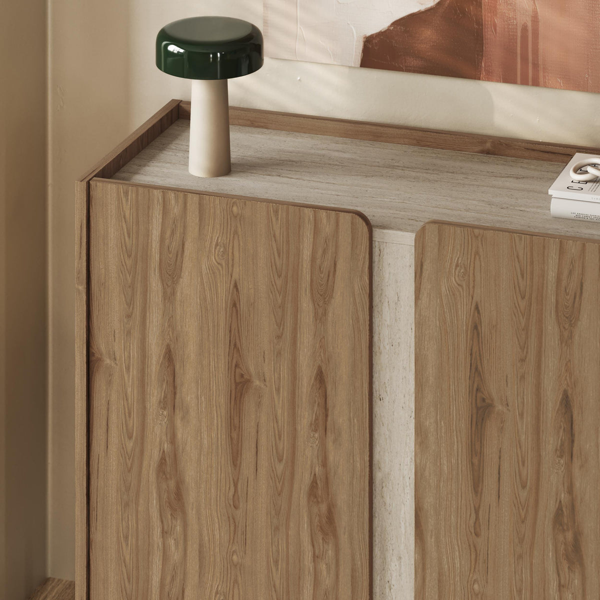 Norm Sideboard 2 Doors Natural Oak-Sandstone 100 x 40.5 x 82.9 cm