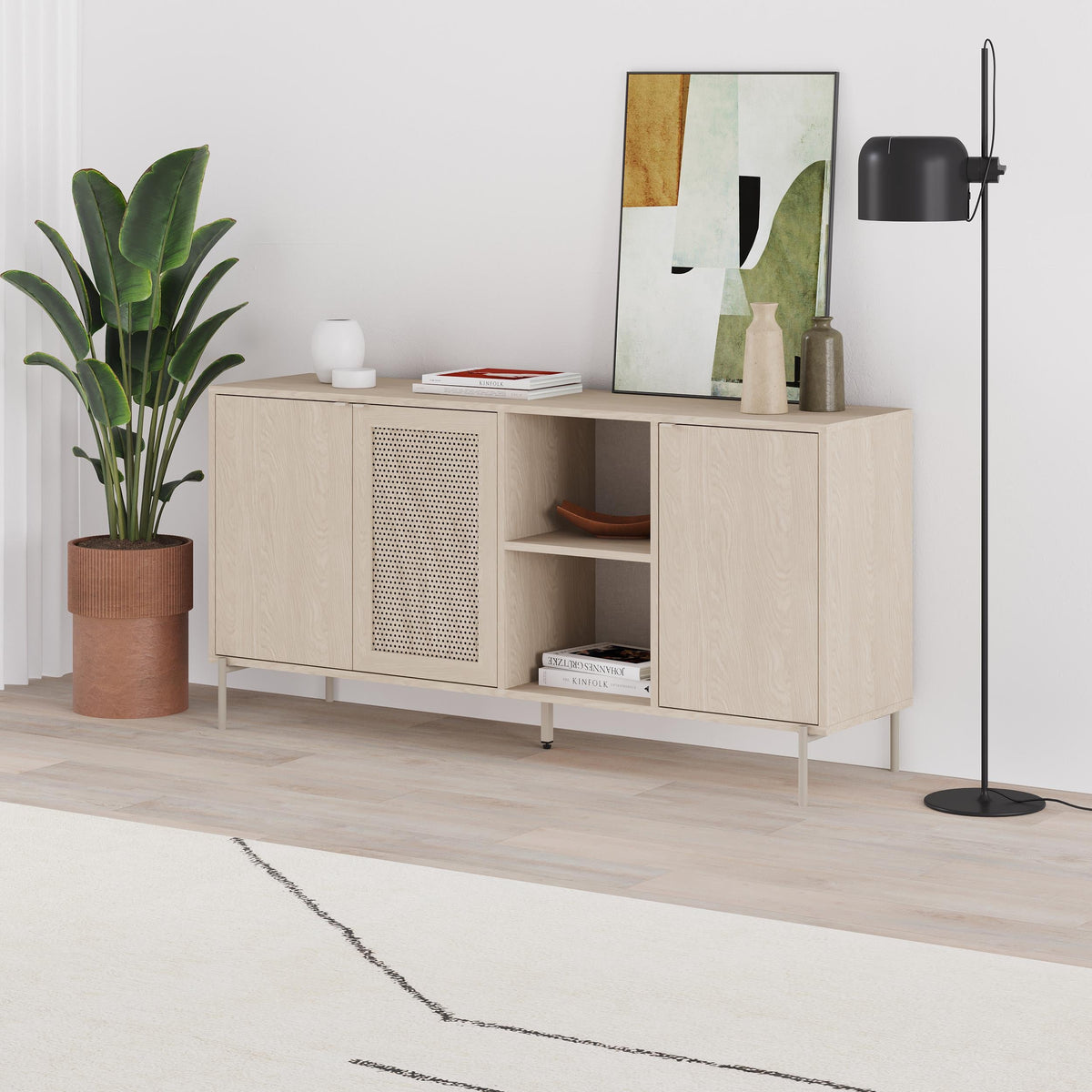 New Inca 3 Door Sideboard with Open Shelves