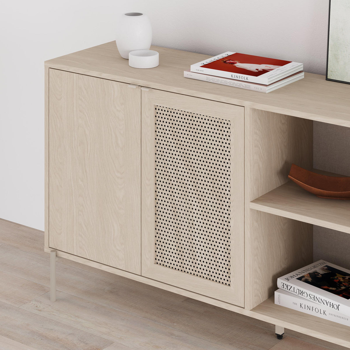 New Inca 3 Door Sideboard with Open Shelves