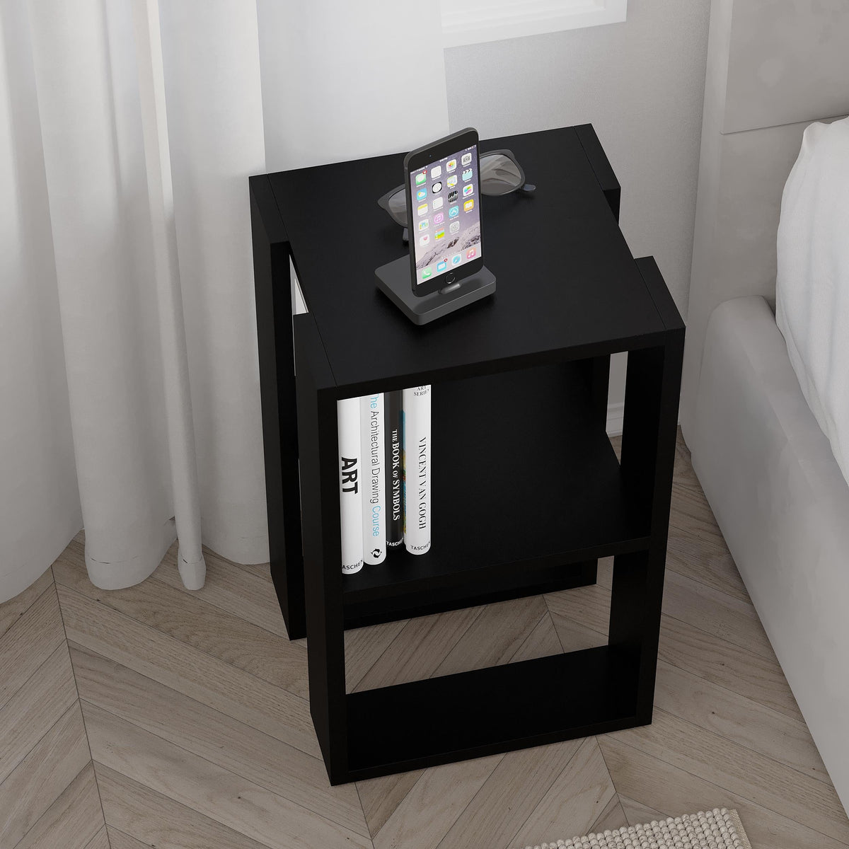 Lonie Modern Bedside Table Bedroom Furniture Width 34cm