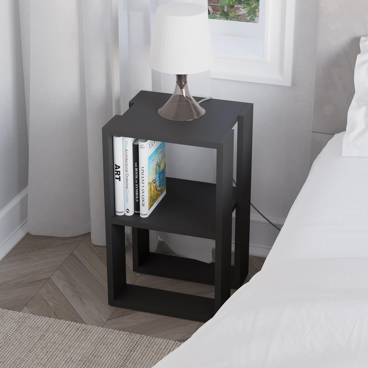Lonie Modern Bedside Table Bedroom Furniture Width 34cm