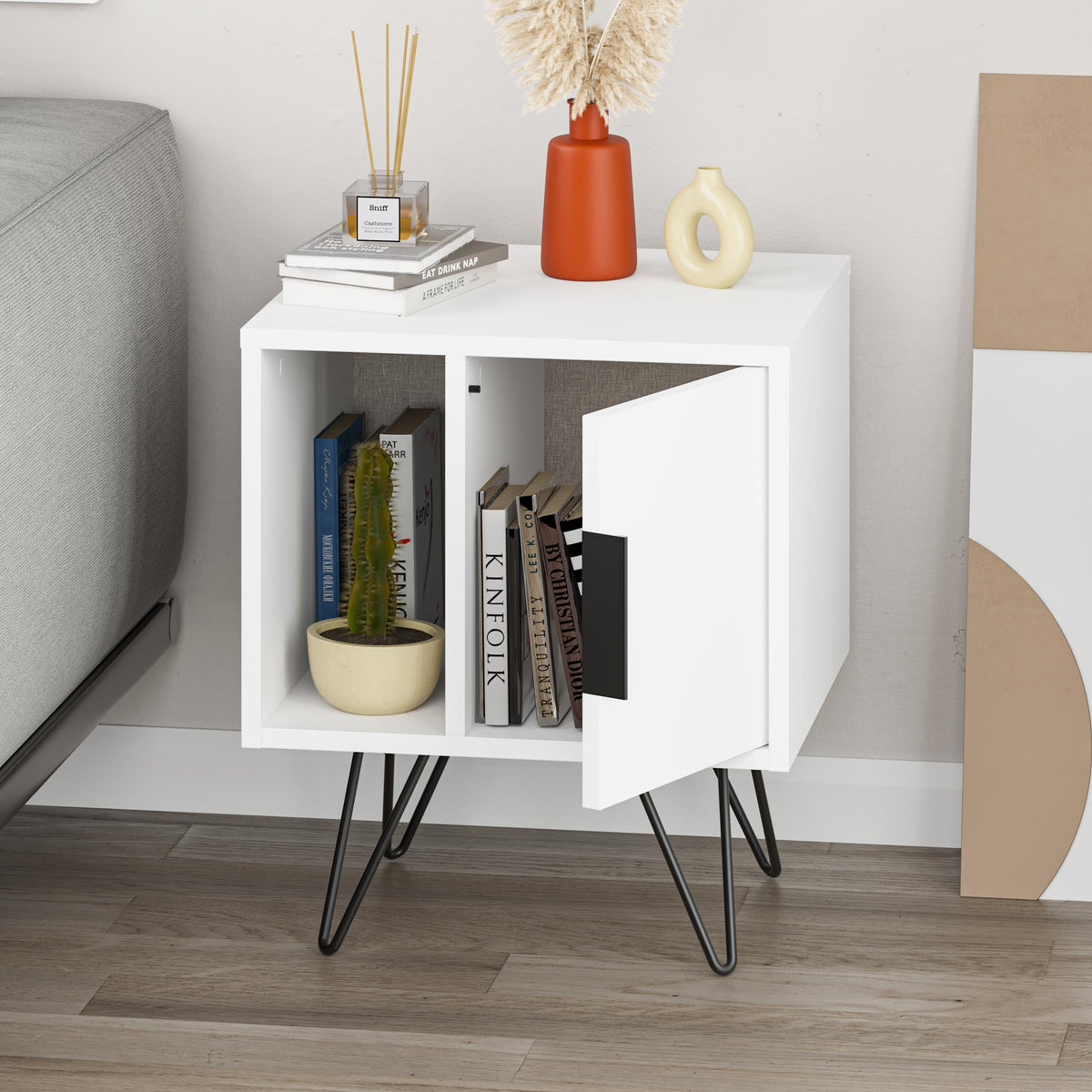 Glynn Modern Bedside Table Width Bedroom Furniture 50.2cm
