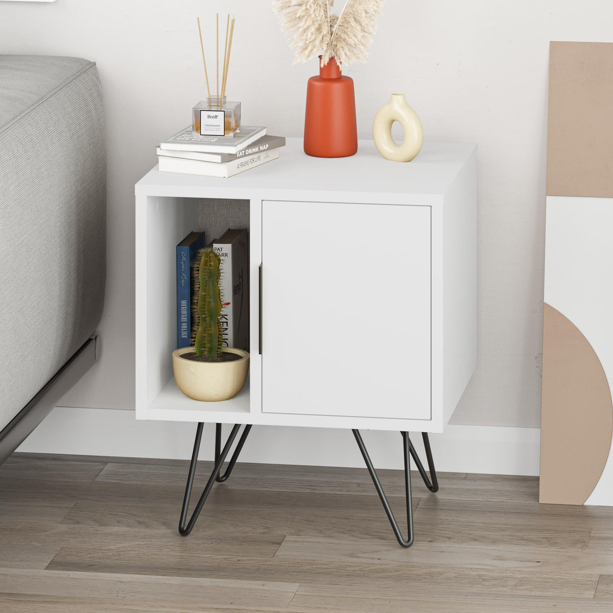 Glynn Modern Bedside Table Width Bedroom Furniture 50.2cm
