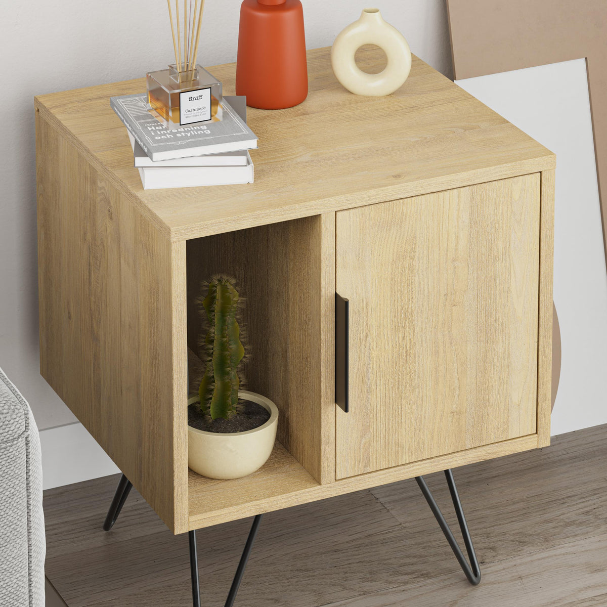 Glynn Modern Bedside Table Width Bedroom Furniture 50.2cm