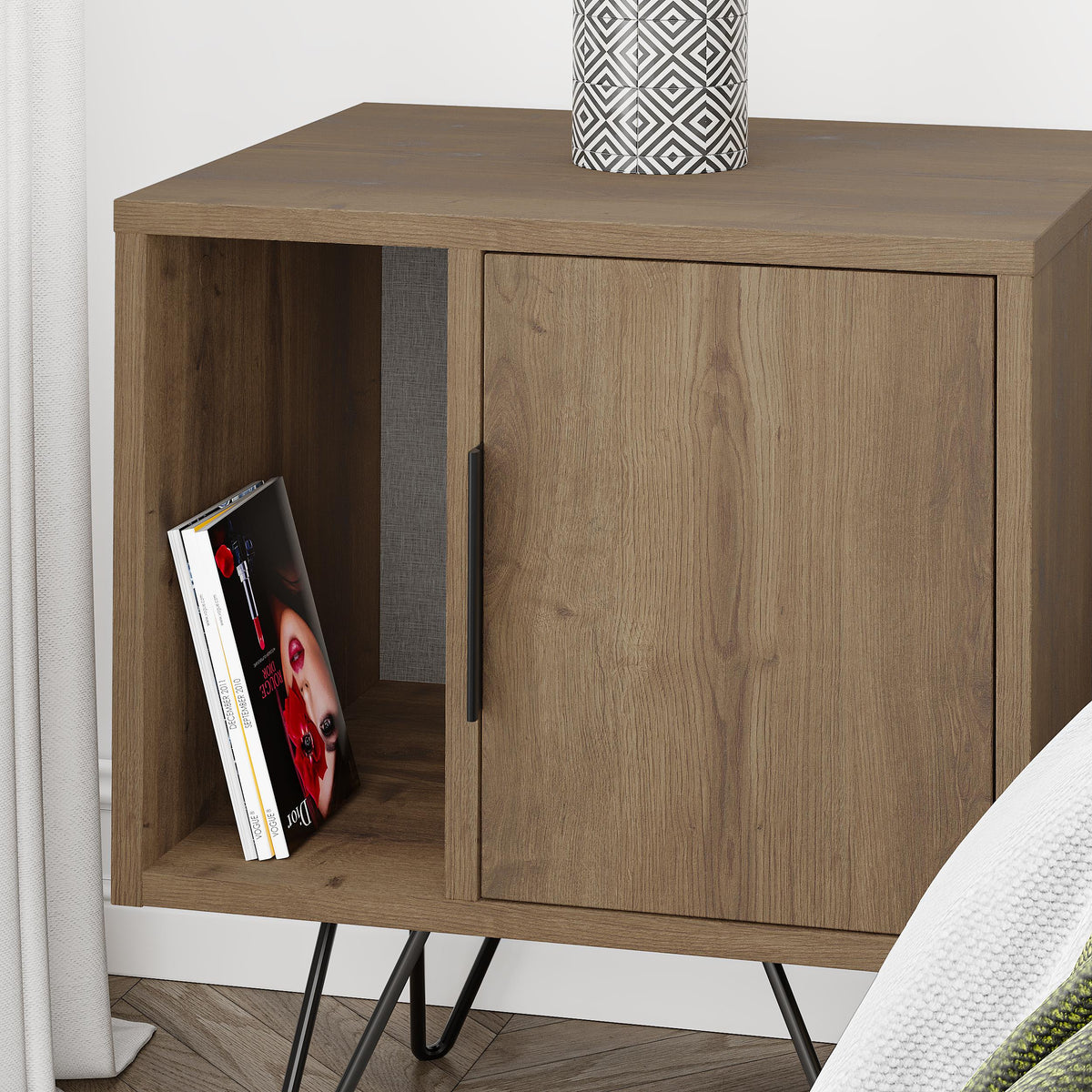 Glynn Modern Bedside Table Width Bedroom Furniture 50.2cm