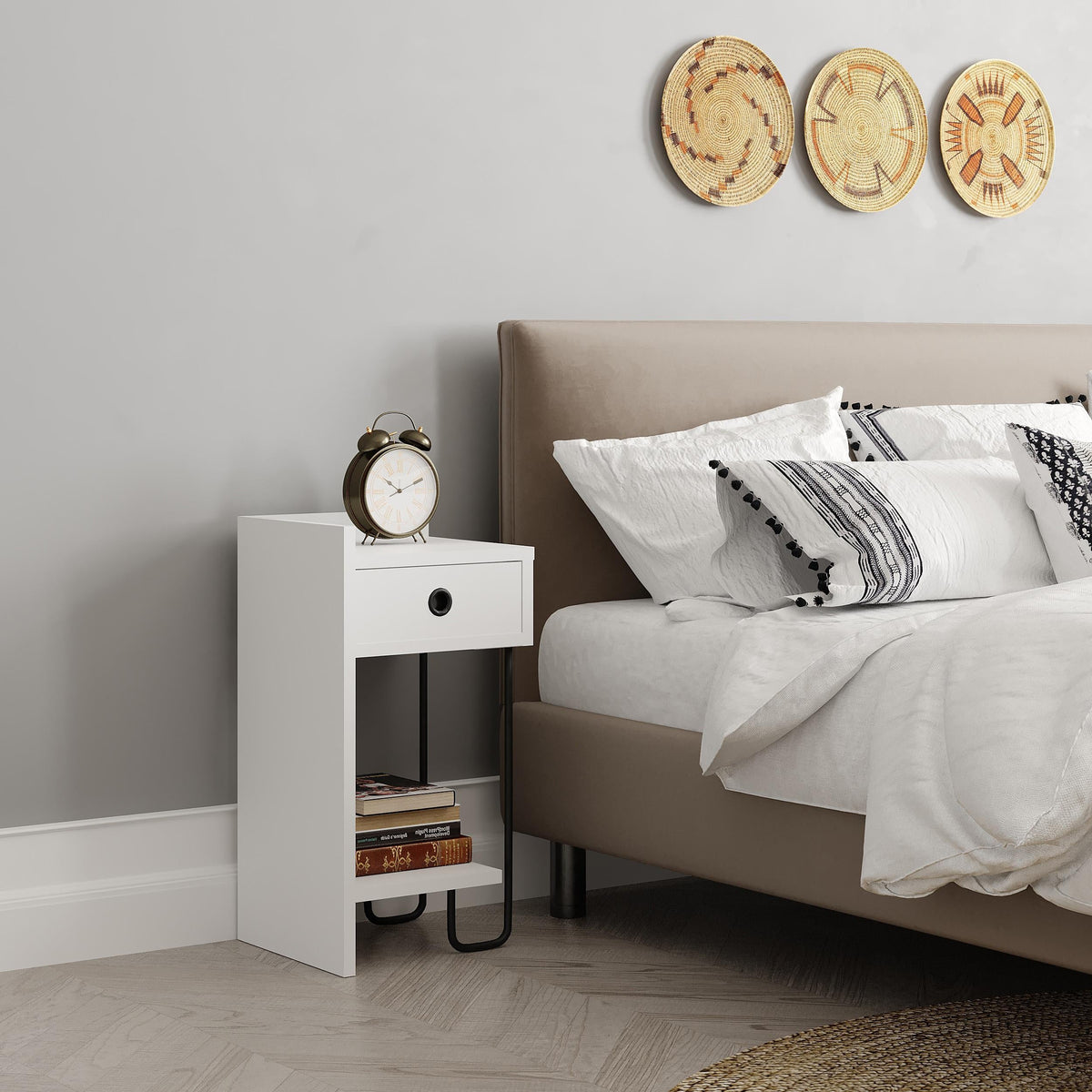 Sirius Modern Bedside Table Left Module Width Bedroom Furniture 32cm