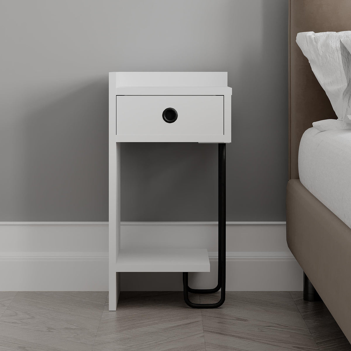 Sirius Modern Bedside Table Left Module Width Bedroom Furniture 32cm