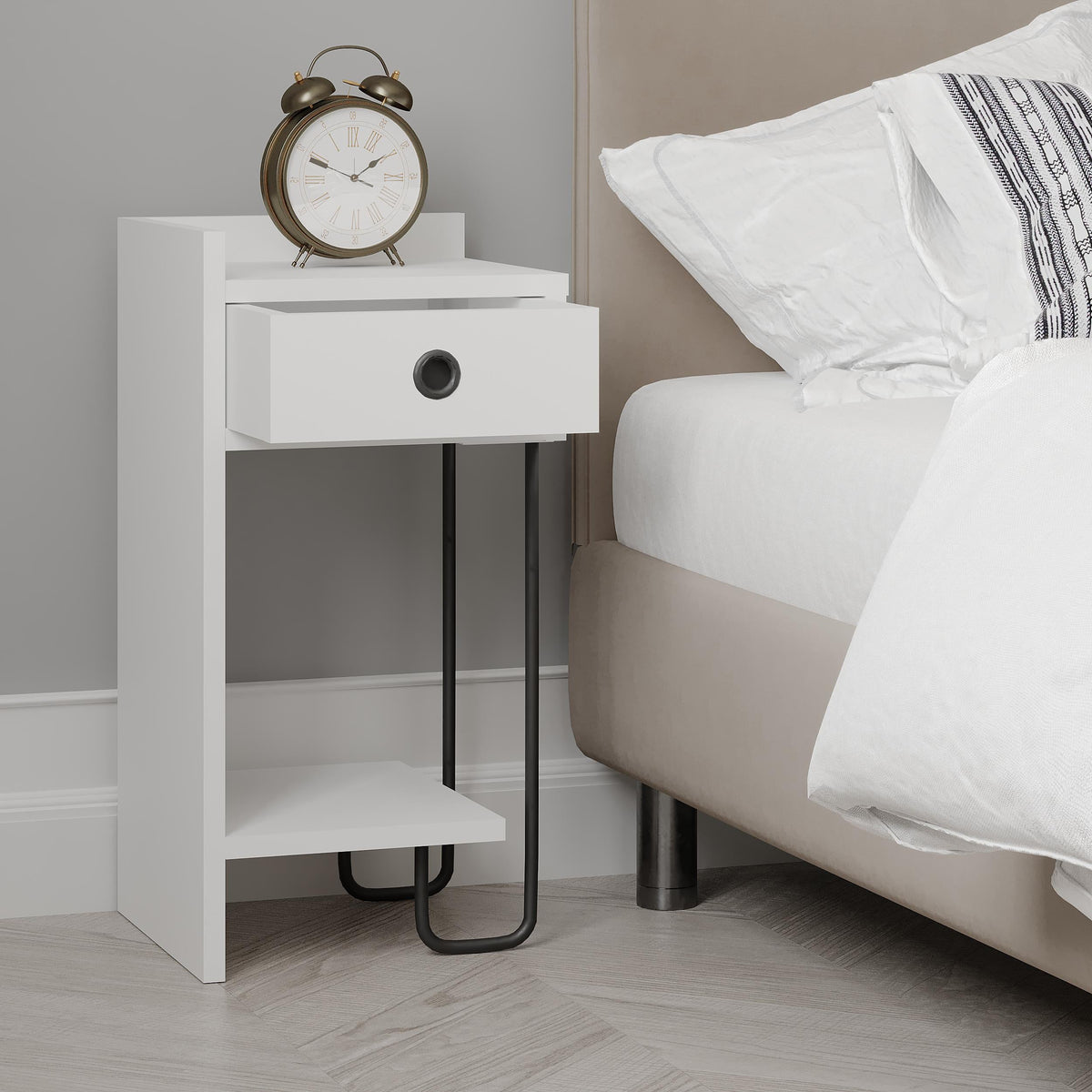 Sirius Modern Bedside Table Left Module Width Bedroom Furniture 32cm