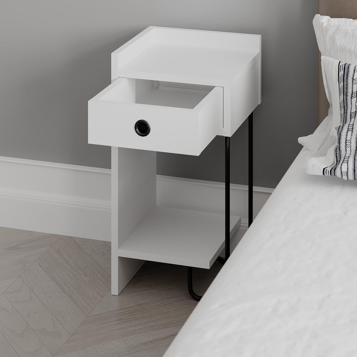 Sirius Modern Bedside Table Left Module Width Bedroom Furniture 32cm
