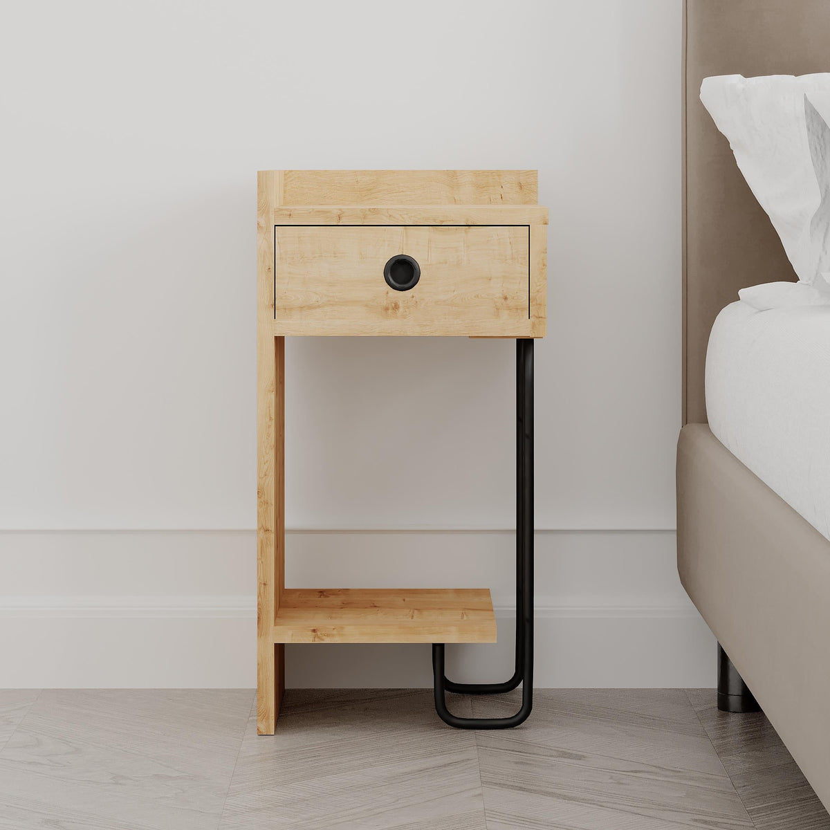 Sirius Modern Bedside Table Left Module Width Bedroom Furniture 32cm