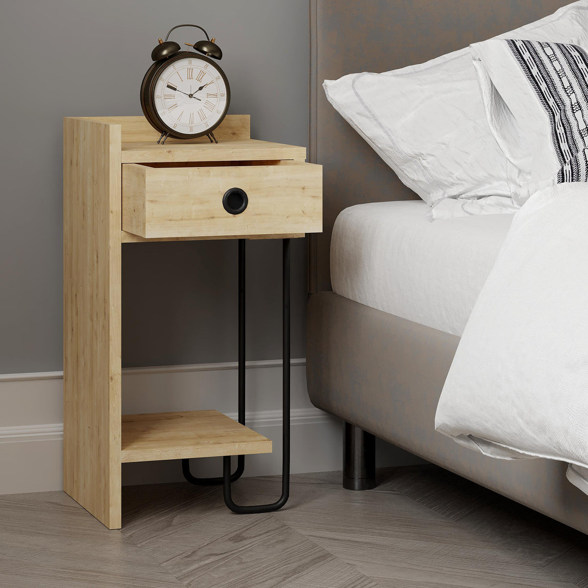 Sirius Modern Bedside Table Left Module Width Bedroom Furniture 32cm