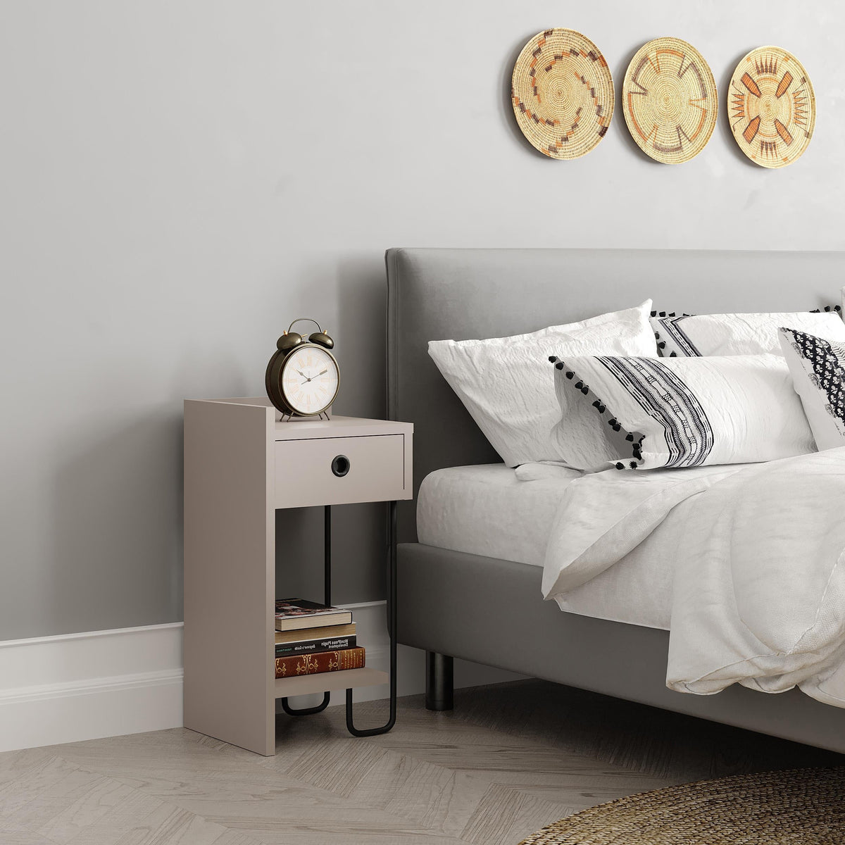 Sirius Modern Bedside Table Left Module Width Bedroom Furniture 32cm