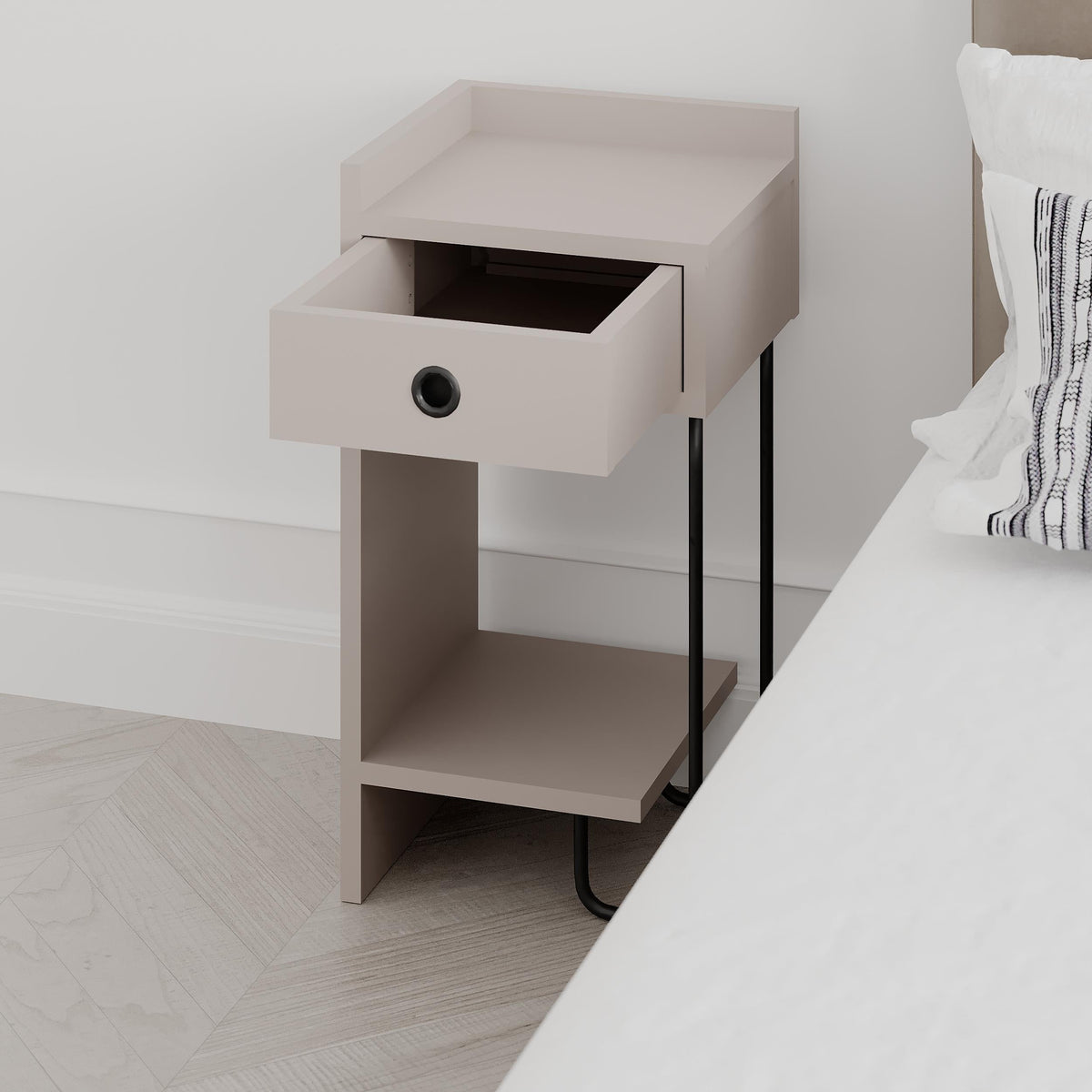 Sirius Modern Bedside Table Left Module Width Bedroom Furniture 32cm