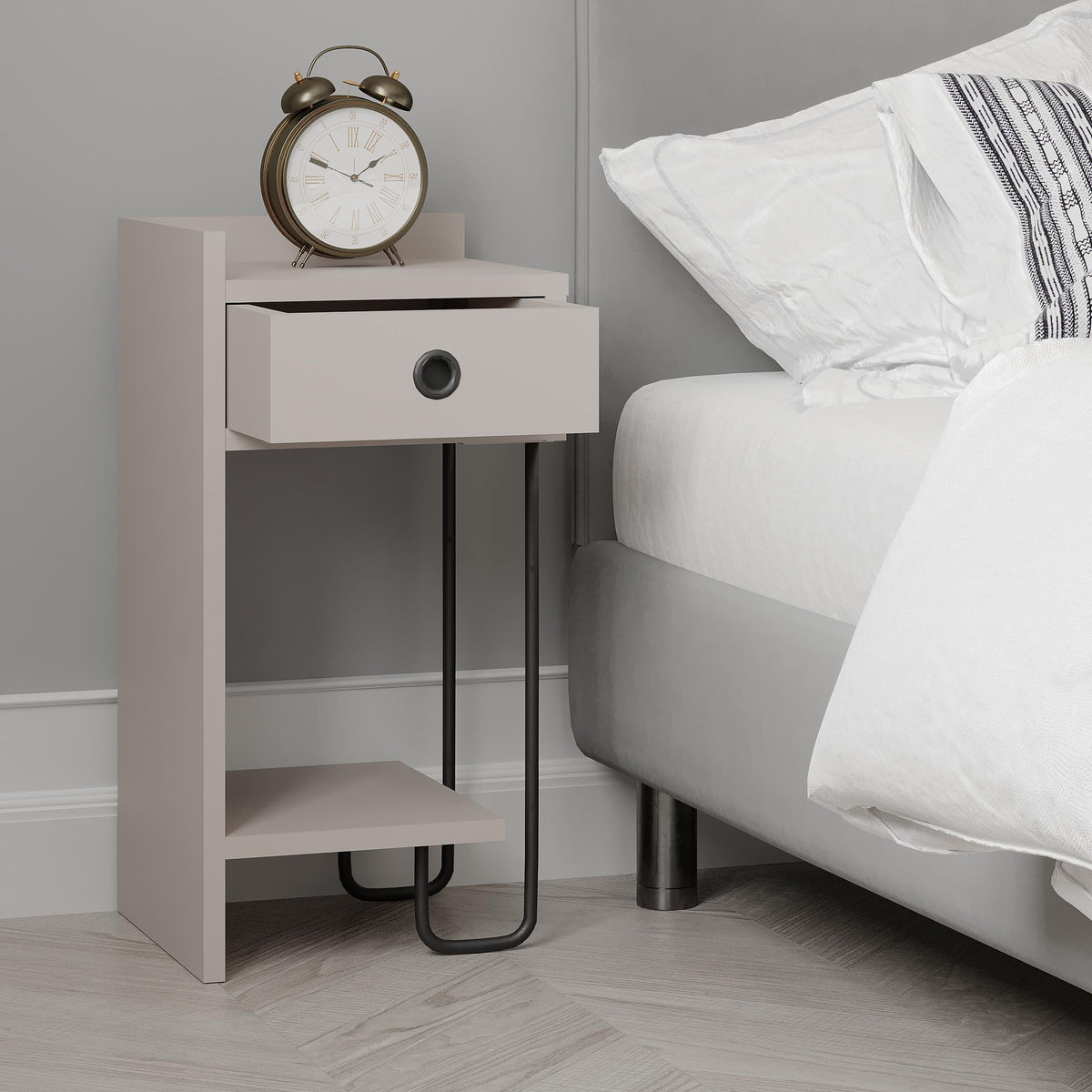 Sirius Modern Bedside Table Left Module Width Bedroom Furniture 32cm