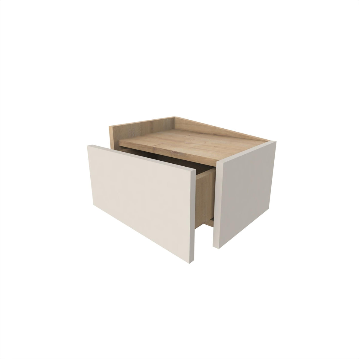Diago Floating Bedside Table with Drawer and Top Shelf - Left