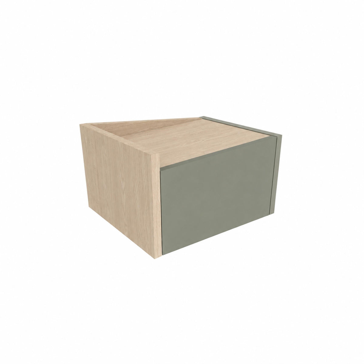 Diago Floating Bedside Table with Drawer and Top Shelf - Left