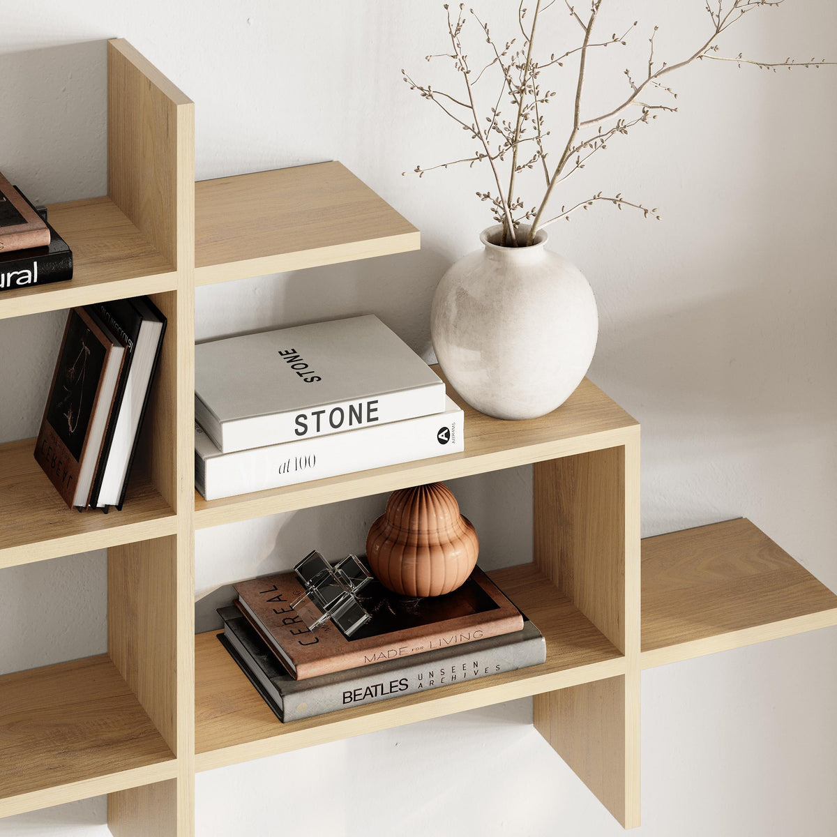 Halic Wall Mounted Modern Bookcase Display Unit W 150cm
