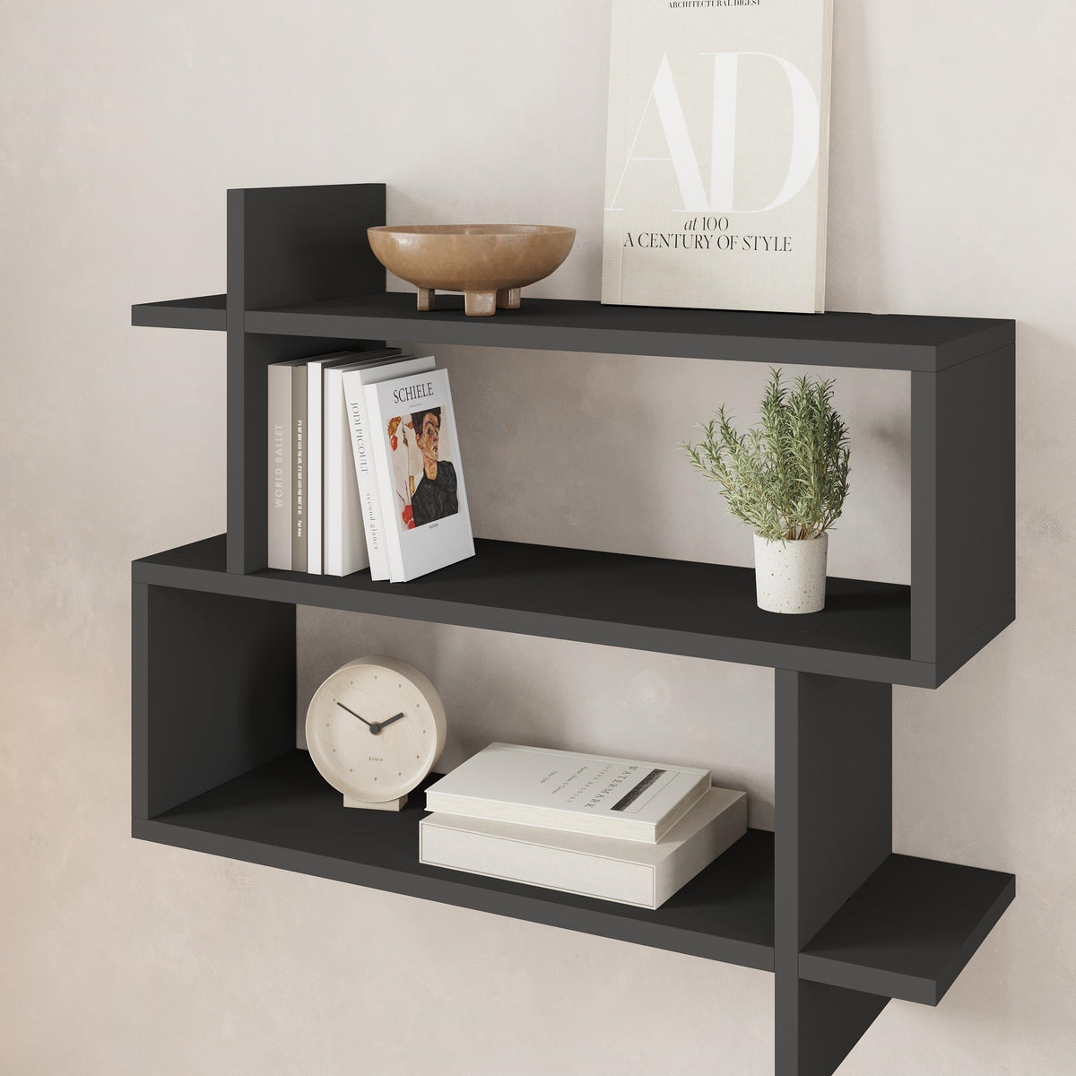 Paralel Wall Bookcase 70cm – 2-Tier Wall Mounted Bookcase Display Unit