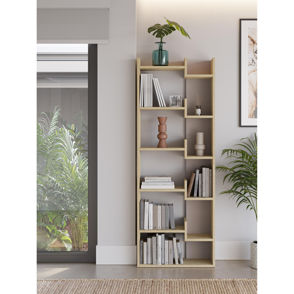 Oppa Modern Bookcase Display Unit Tall 162.4cm
