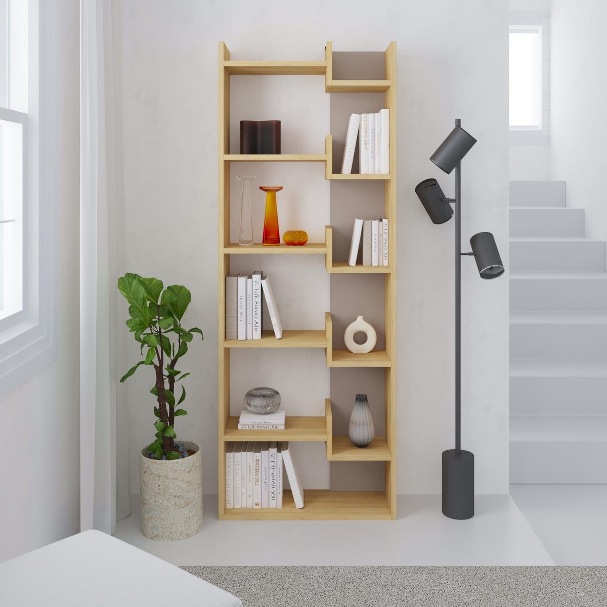 Oppa Modern Bookcase Display Unit Tall 162.4cm
