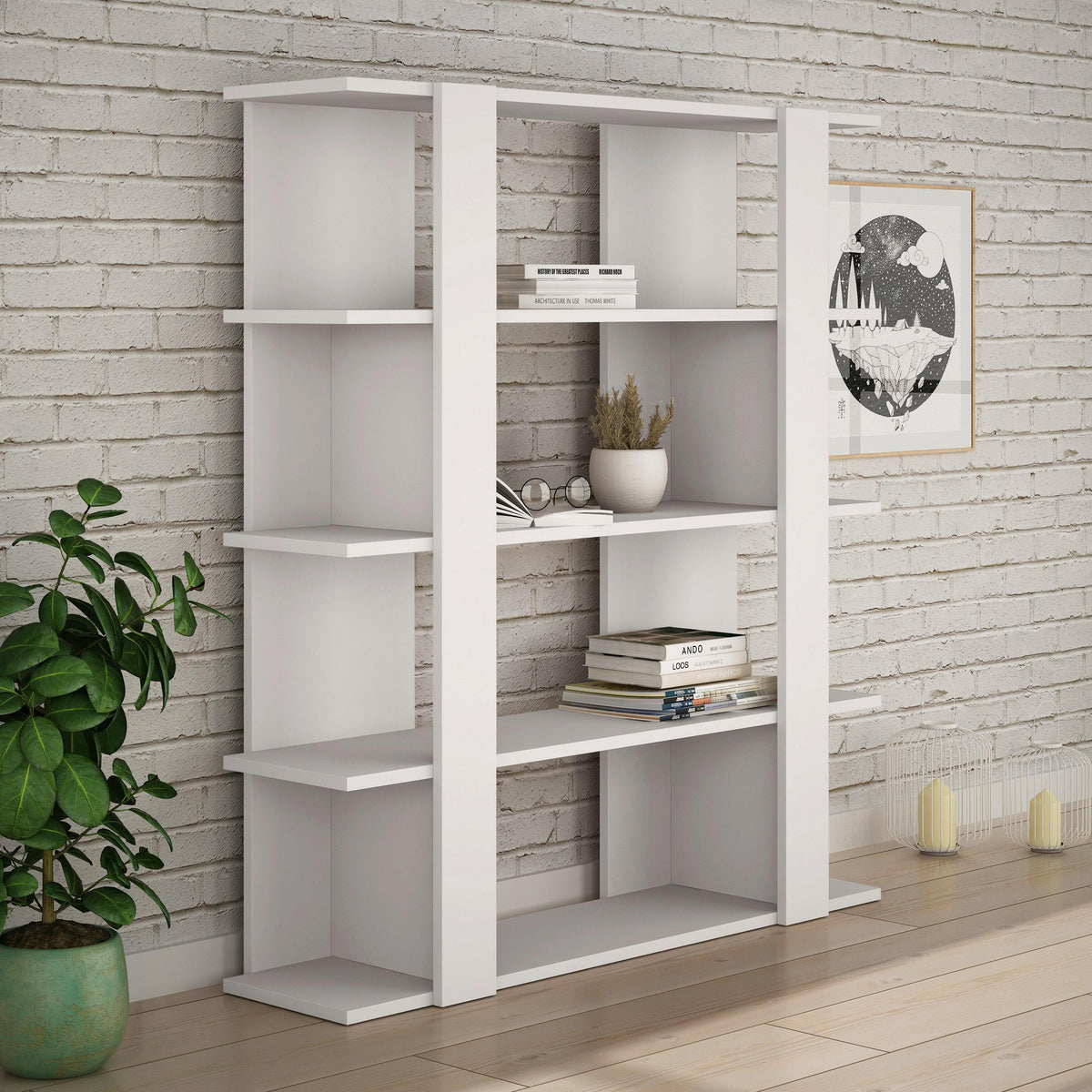 Tita Modern Bookcase Display Unit Medium 122cm