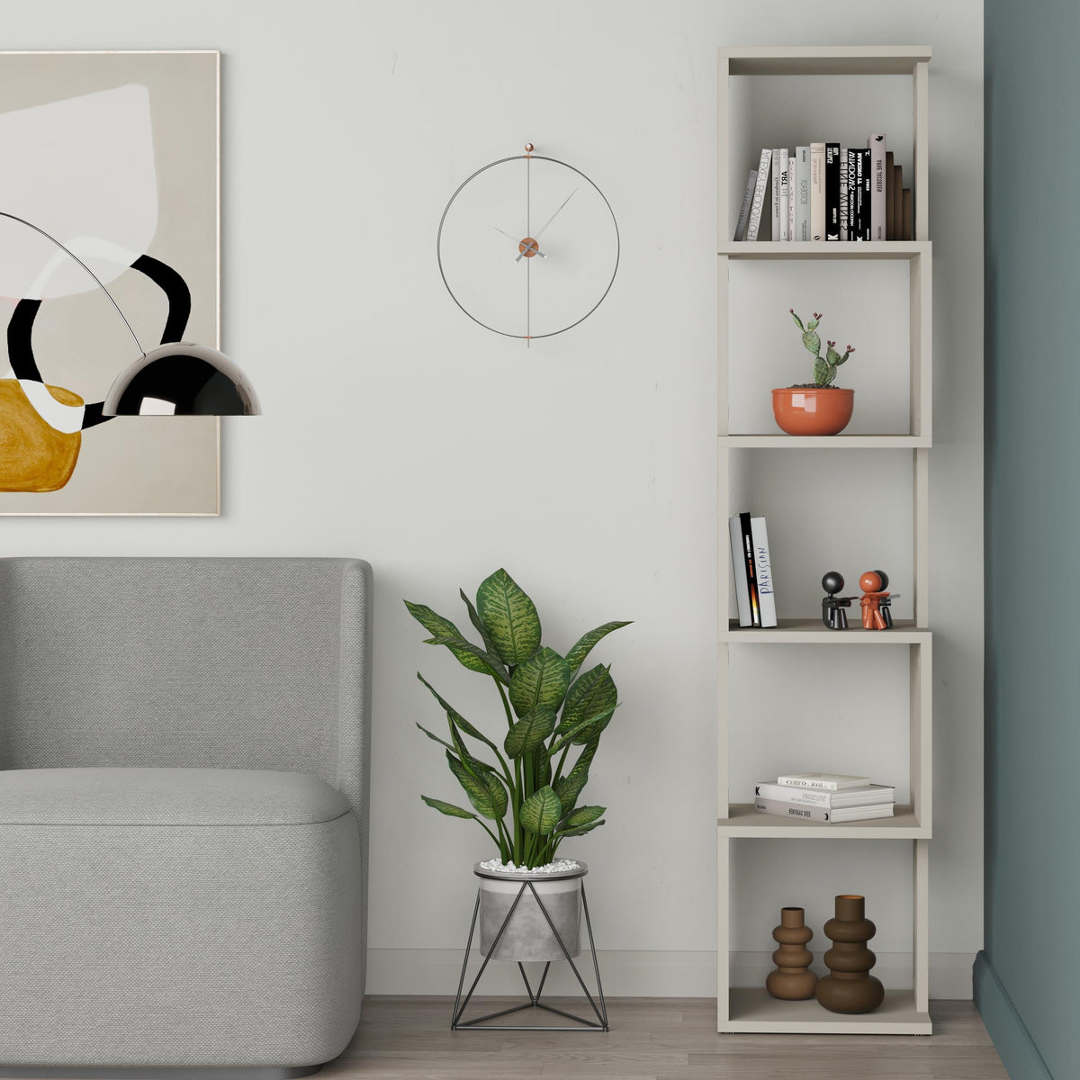 Piri Modern Bookcase Display Unit Tall 161cm