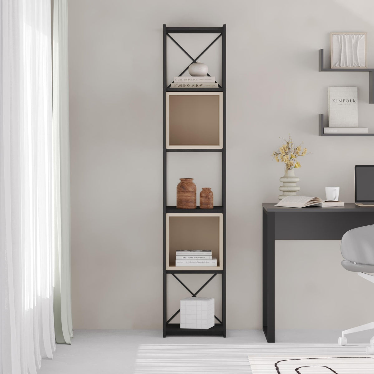 Vale Mini Industrial Bookcase Set 39 x 36.2 x 179 cm