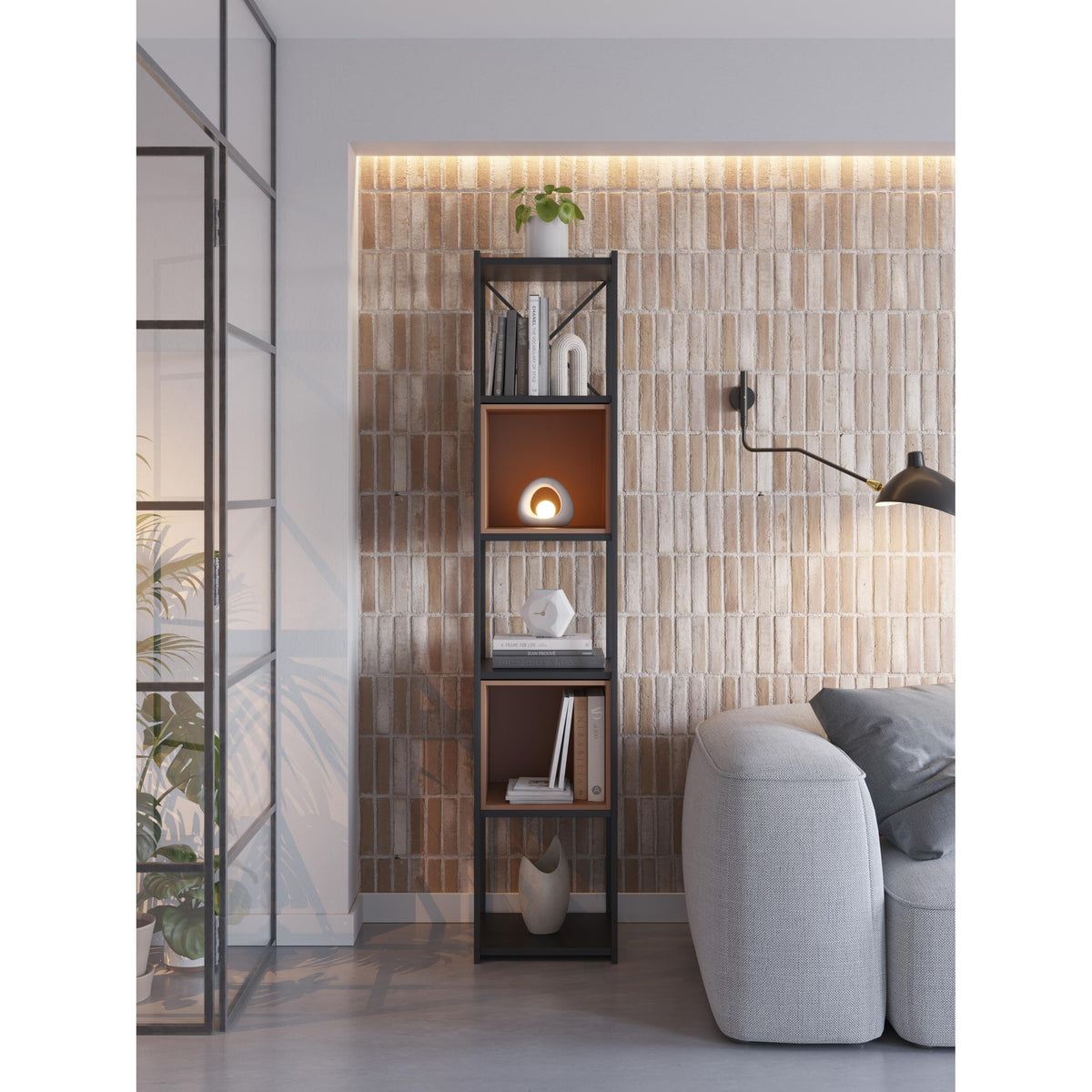 Vale Mini Industrial Bookcase Set 39 x 36.2 x 179 cm