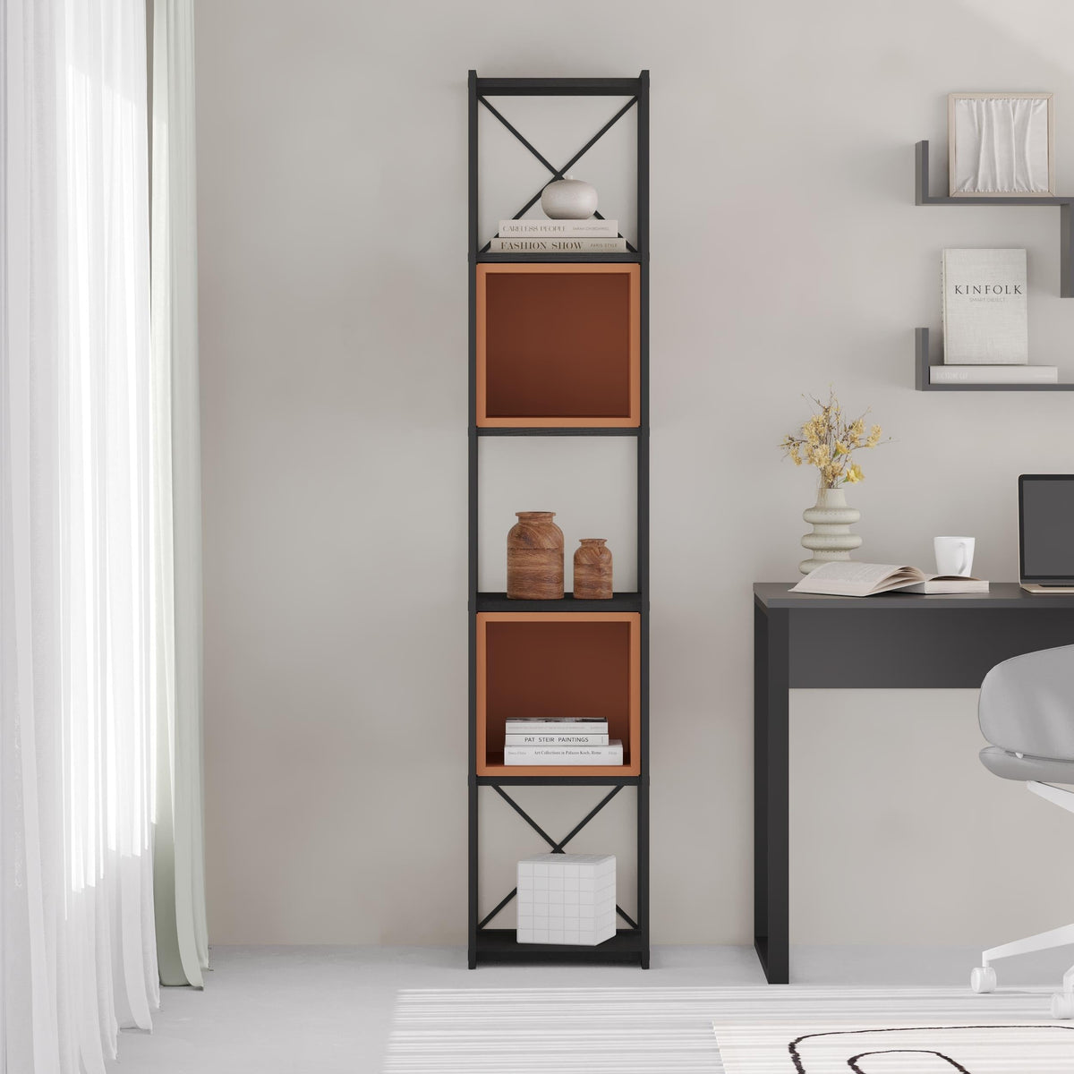 Vale Mini Industrial Bookcase Set 39 x 36.2 x 179 cm