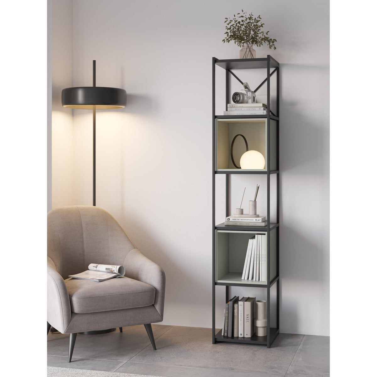 Vale Mini Industrial Bookcase Set 39 x 36.2 x 179 cm