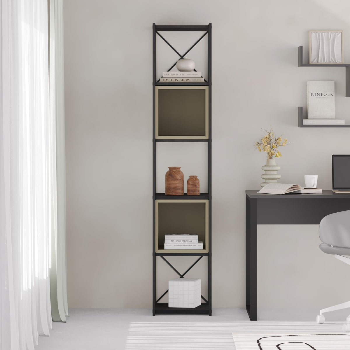 Vale Mini Industrial Bookcase Set 39 x 36.2 x 179 cm