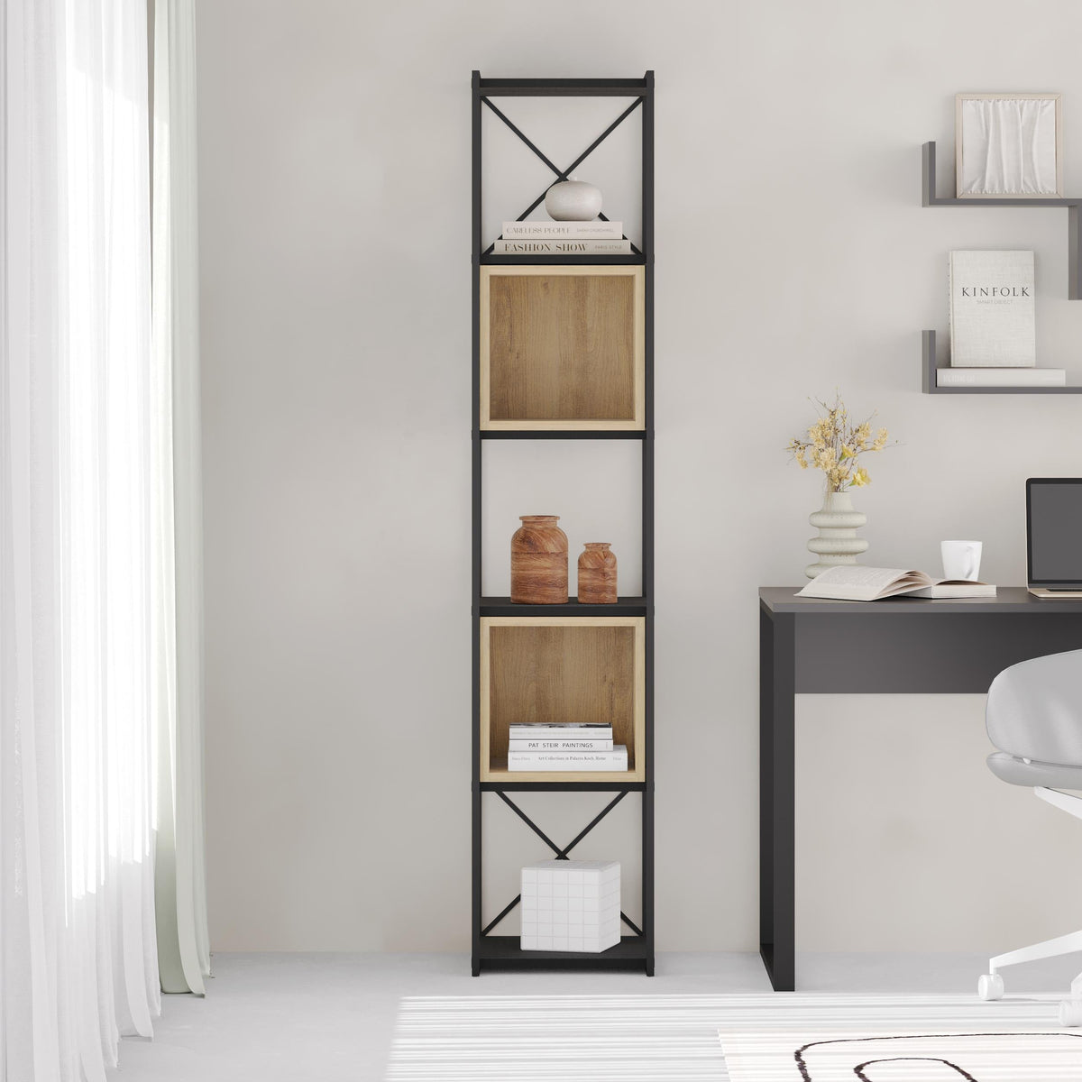 Vale Mini Industrial Bookcase Set 39 x 36.2 x 179 cm