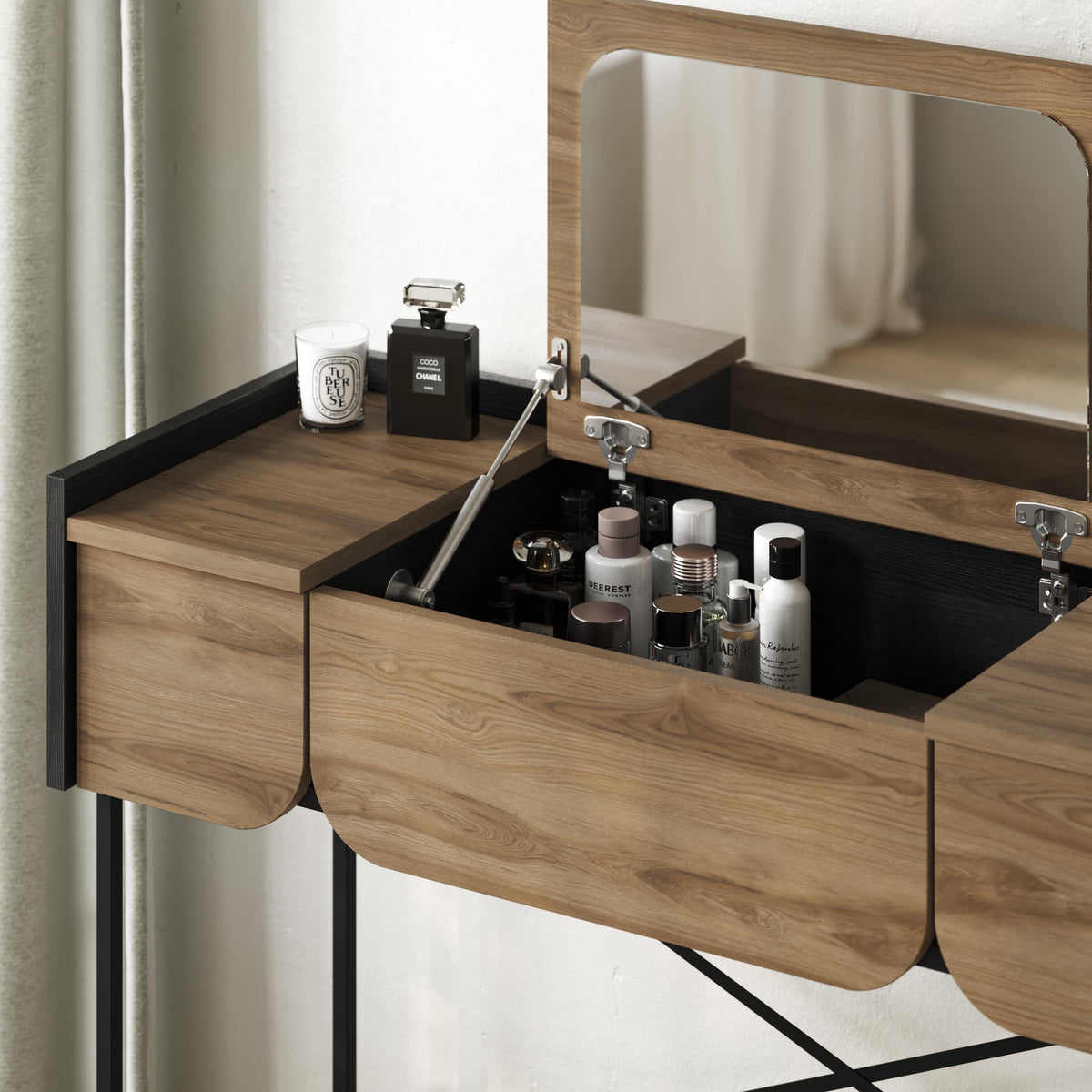 Terra Dressing Table with Mirror and 2 Drawers
