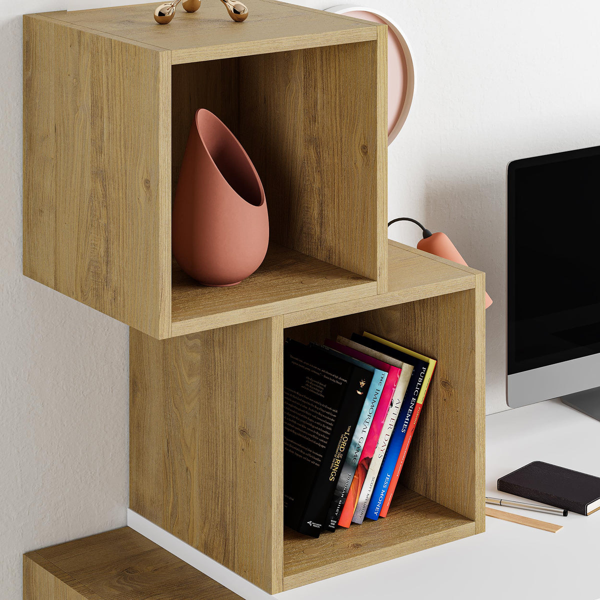 Balance Modern Desk With Shelves 153.5cm