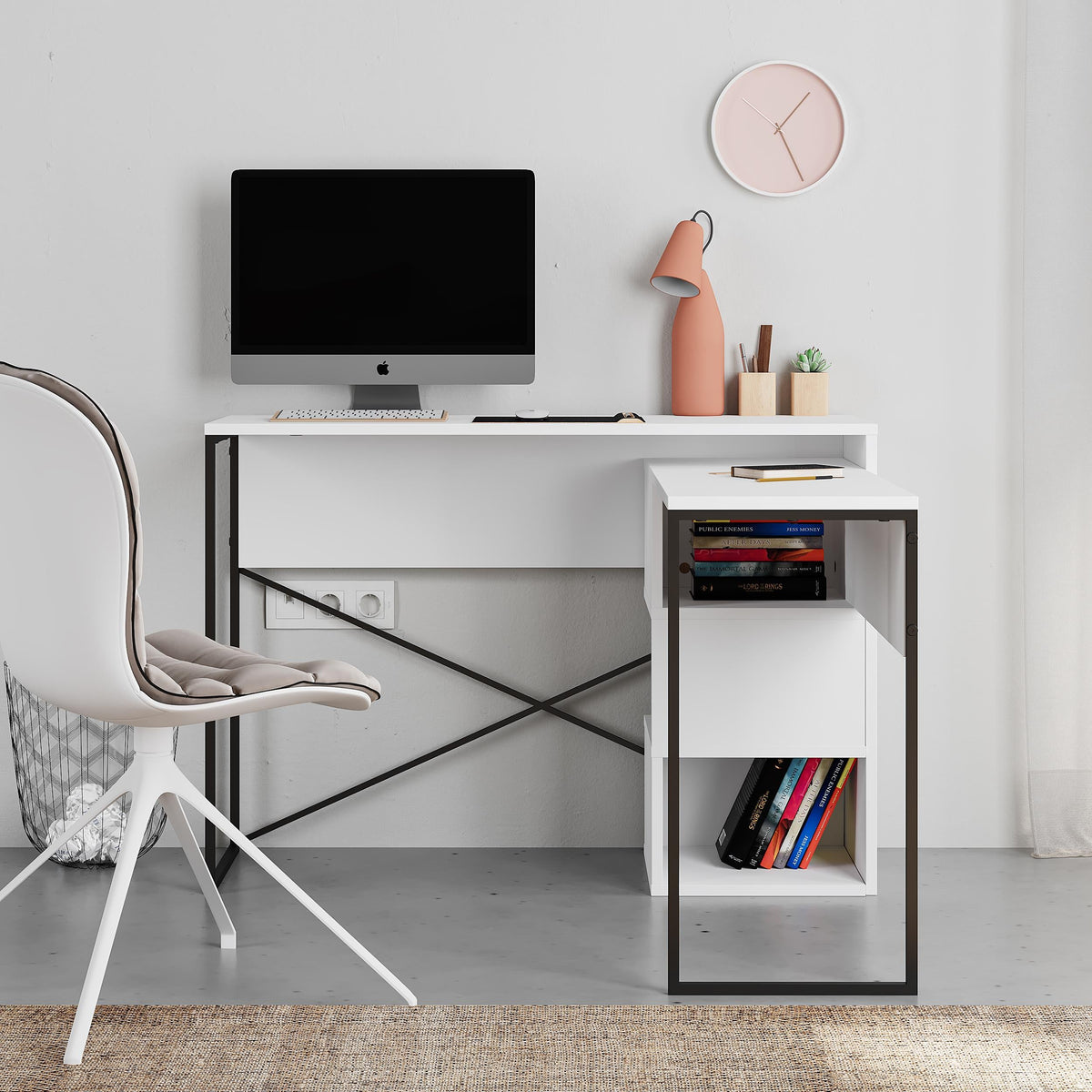 Badau Multi Purpose Working Table – Modern 2-in-1 Desk with Storage for Home Office or Study