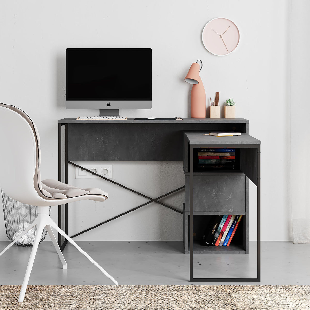 Badau Multi Purpose Working Table – Modern 2-in-1 Desk with Storage for Home Office or Study