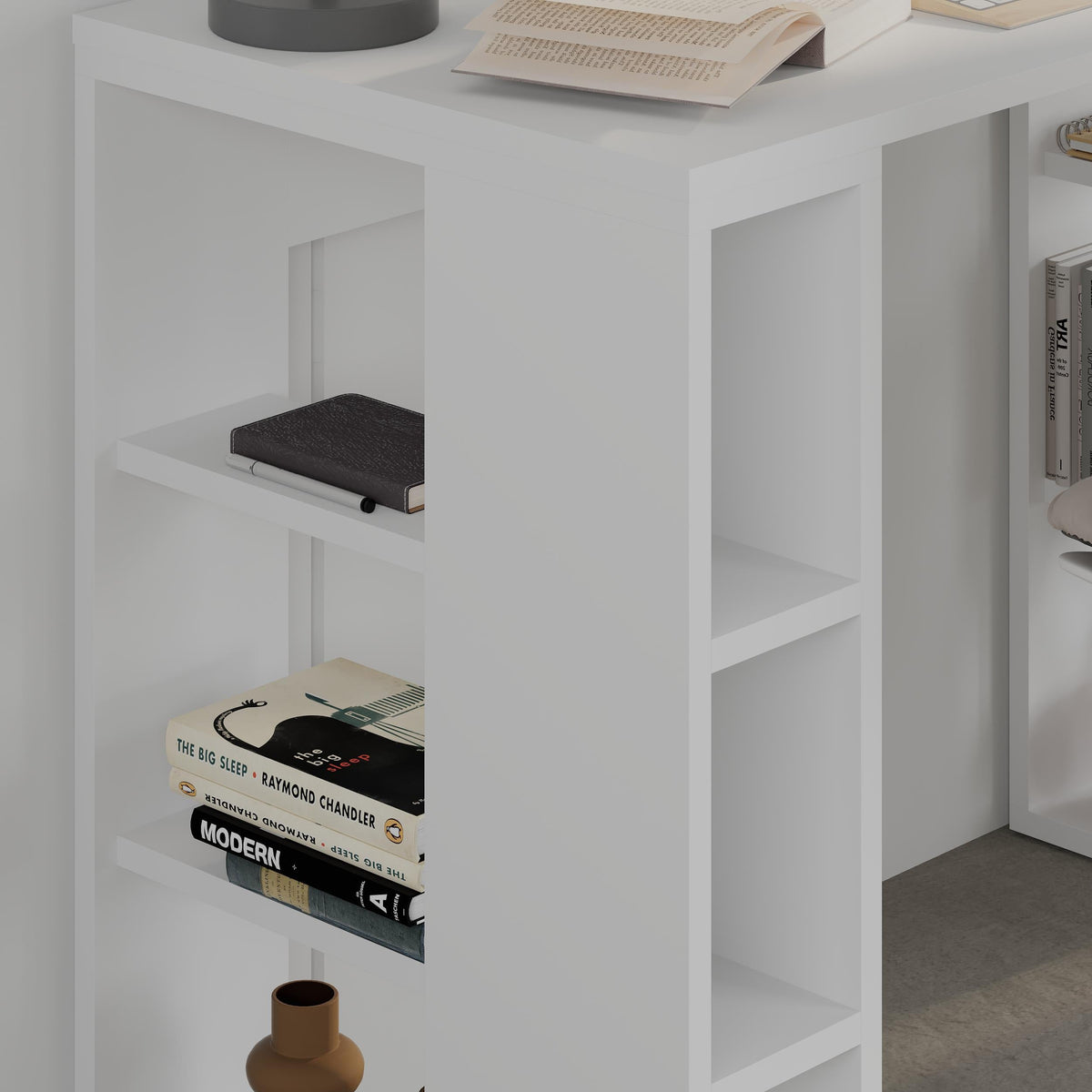 Colmar Study Desk – 106 cm – Modern Desk with Storage Shelves