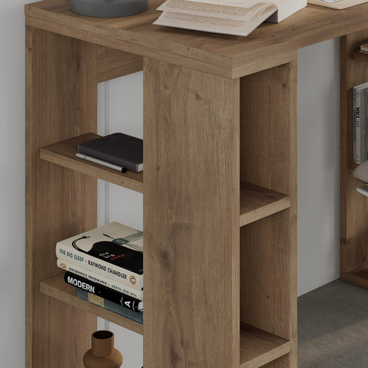 Colmar Study Desk – 106 cm – Modern Desk with Storage Shelves