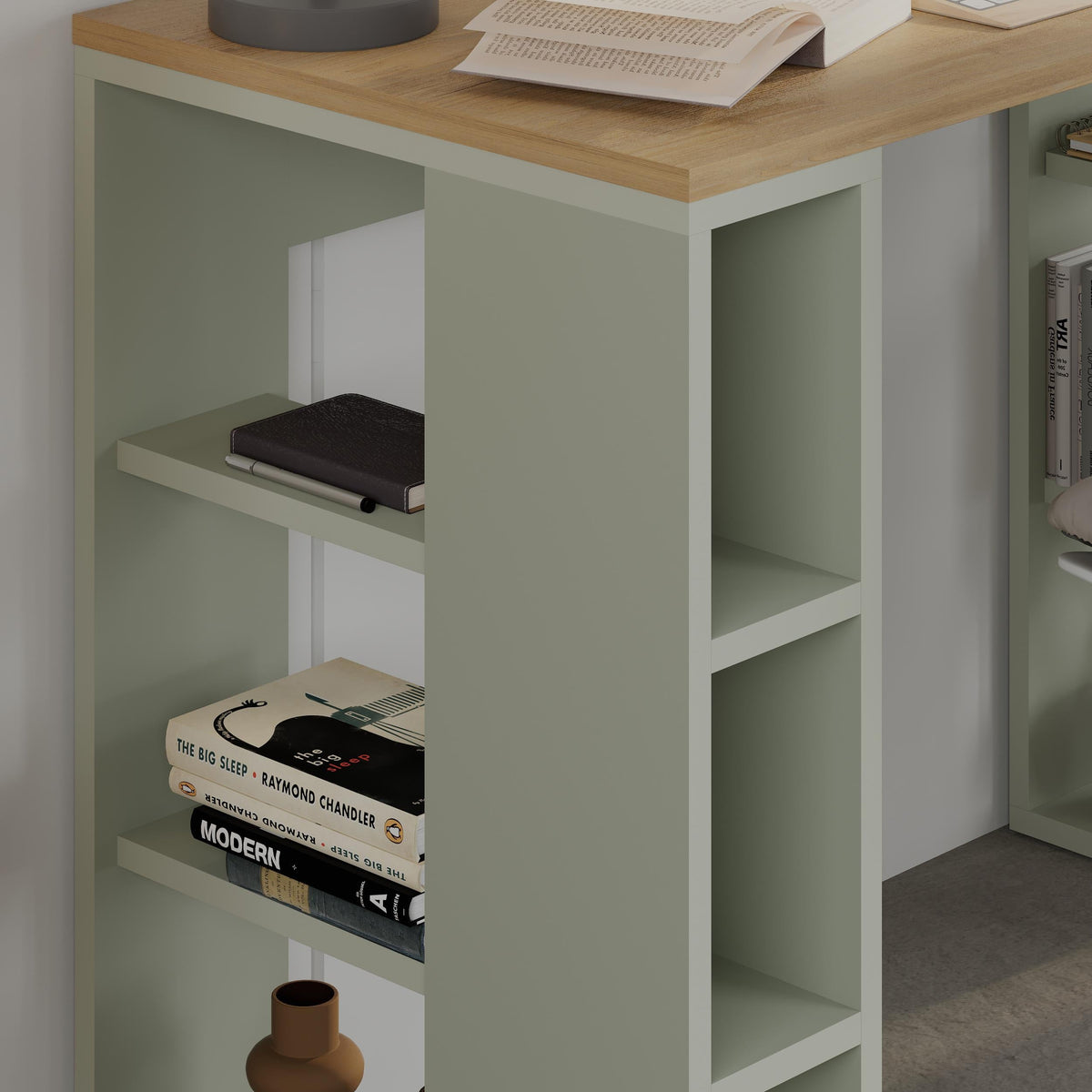 Colmar Study Desk – 106 cm – Modern Desk with Storage Shelves
