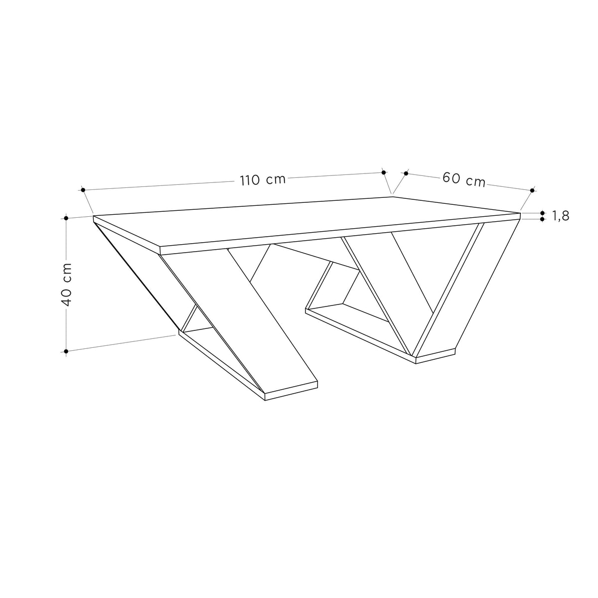 Pipra Modern Coffee Table Multipurpose H 40cm
